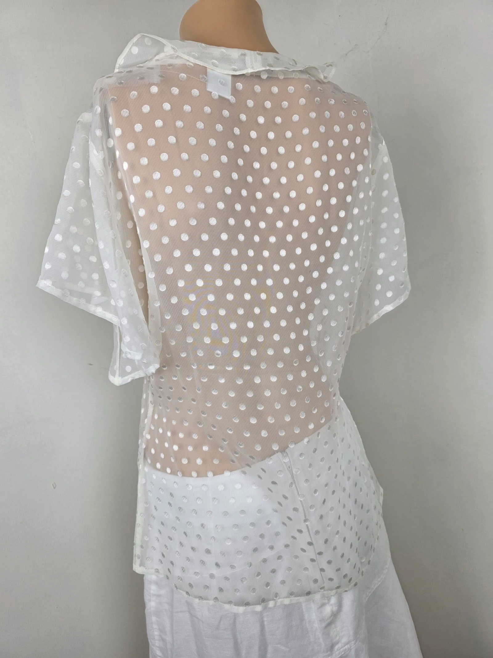 Blusa de bolinhas toda transparente 🍒vintage y2k anos 2000🍒novo tamanho 40 – photo 3